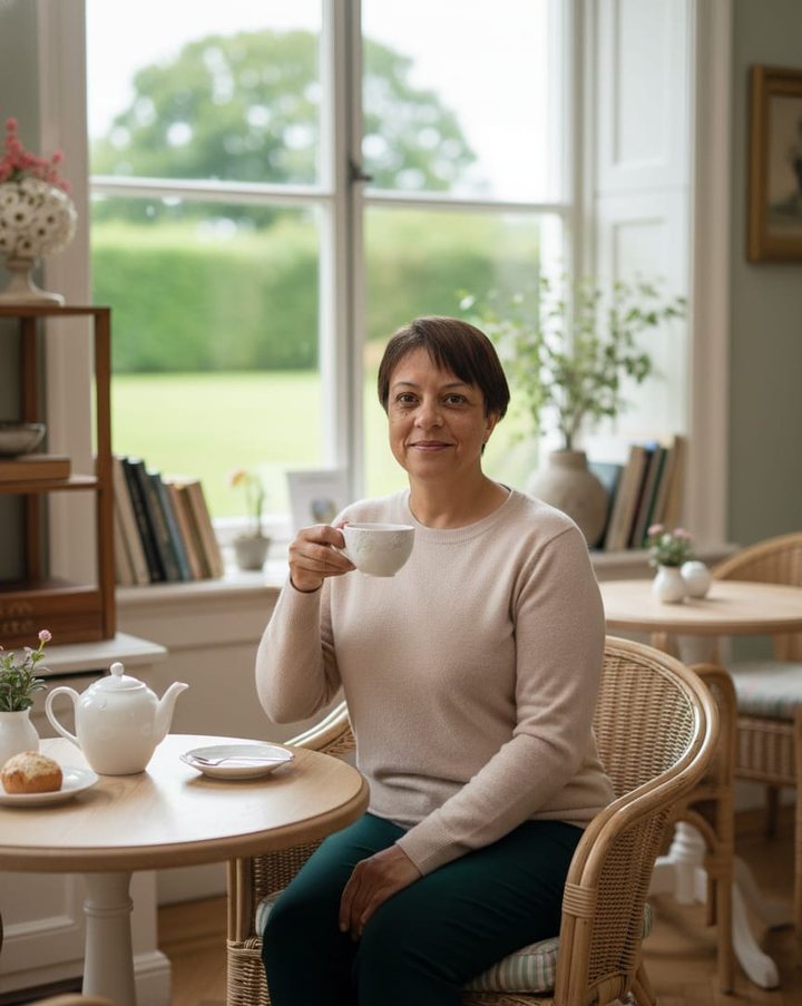 Roseli Santos em um momento de pausa